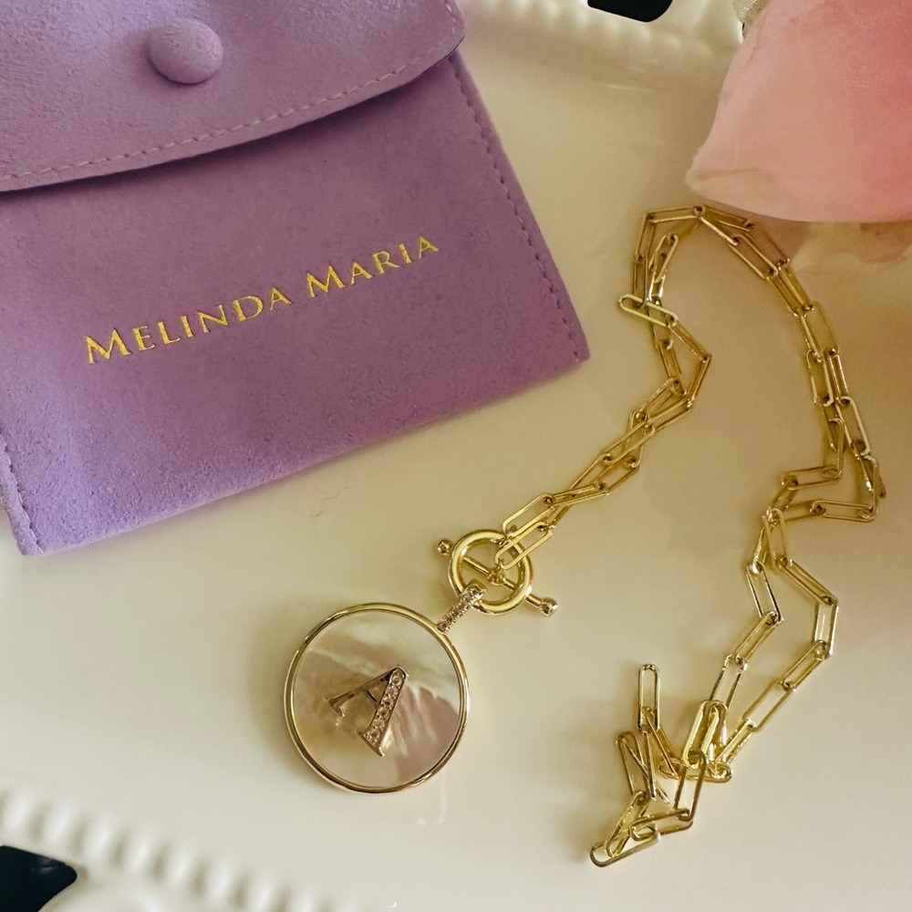 Melinda Maria Gold Necklace with Initial Pendant